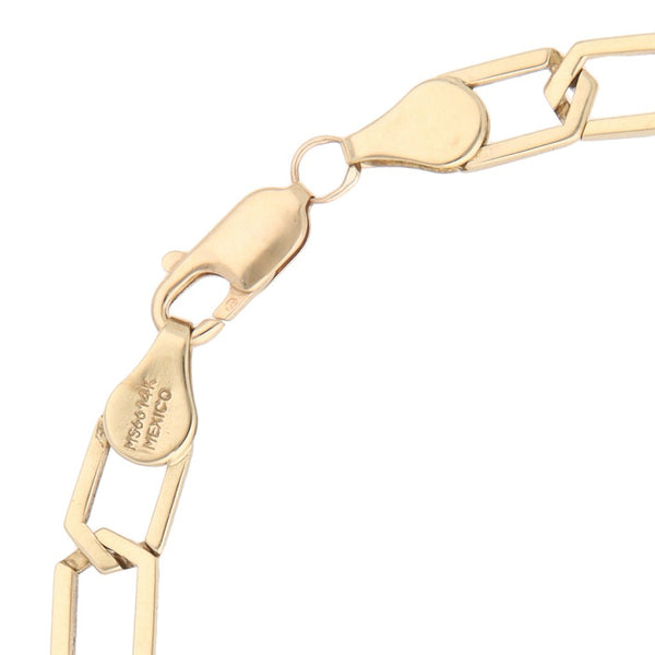 Pulsera eslabón encontrado en oro amarillo 14 kilates.
