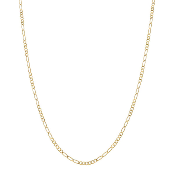 Collar de seis eslabones por tres en oro amarillo 14 kilates.