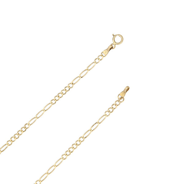 Collar de seis eslabones por tres en oro amarillo 14 kilates.