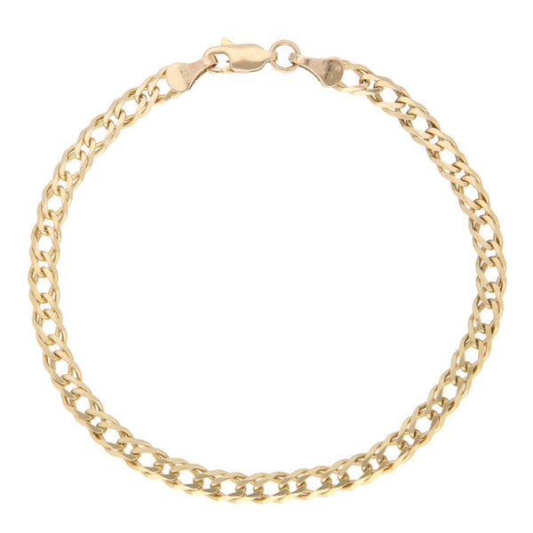 Pulsera eslabón encontrado doble en oro amarillo 14 kilates.