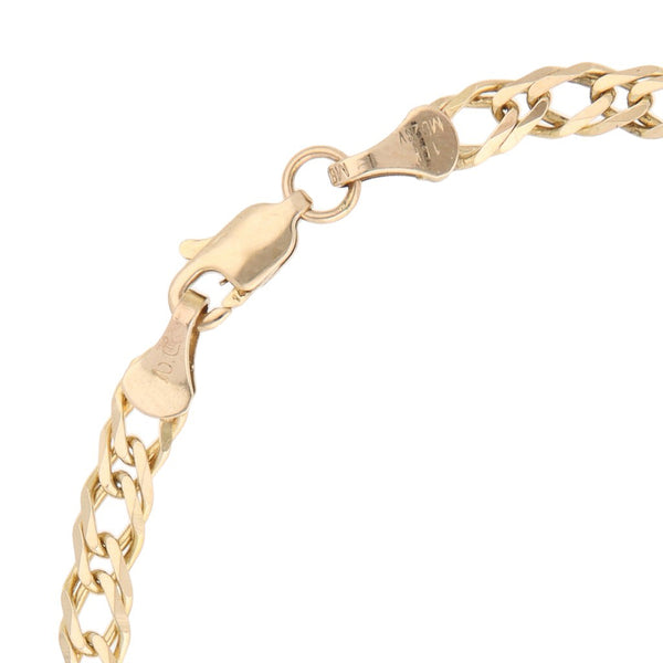 Pulsera eslabón encontrado doble en oro amarillo 14 kilates.