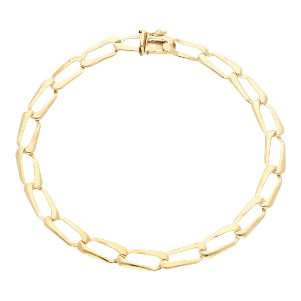 Pulsera eslabón encontrado en oro amarillo 14 kilates.