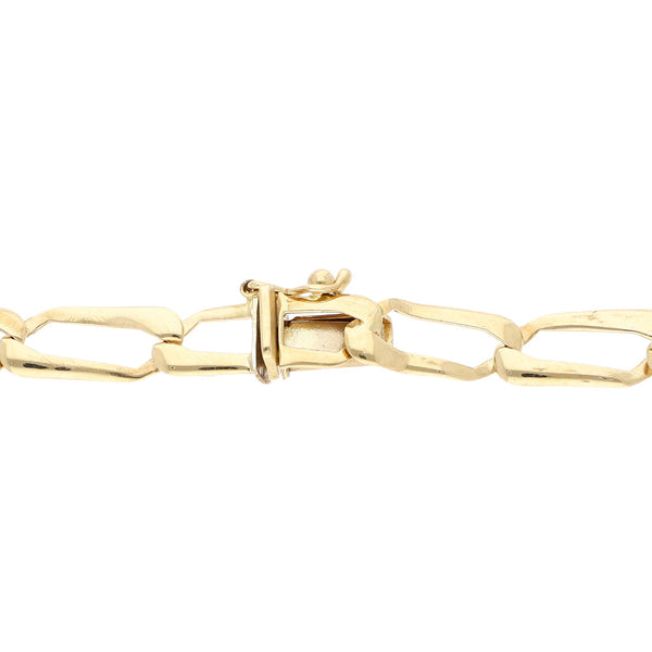 Pulsera eslabón encontrado en oro amarillo 14 kilates.