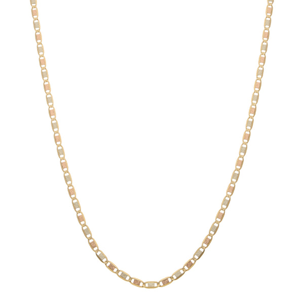 Collar eslabón nudo marino en oro tres tonos 14 kilates.