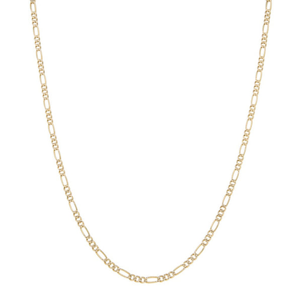 Collar de tres eslabones por uno platinados en oro amarillo 14 kilates.