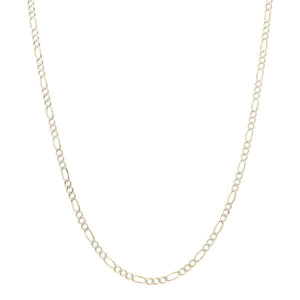 Collar de tres eslabones por uno platinados en oro amarillo 14 kilates.