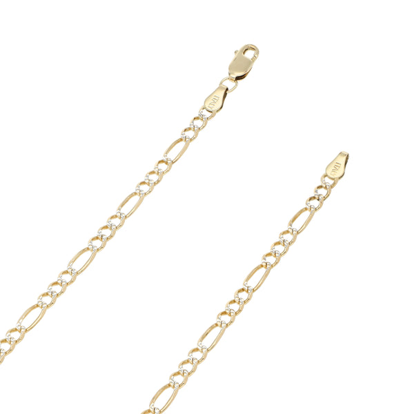 Collar de tres eslabones por uno platinados en oro amarillo 14 kilates.