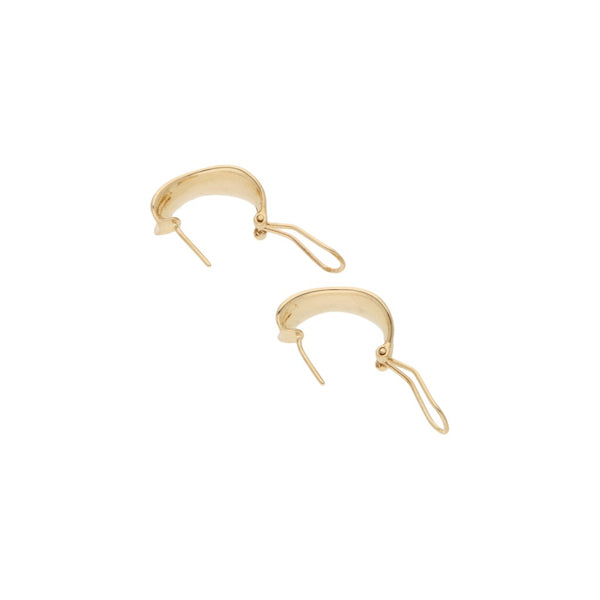 Juego de anillo y aretes lisos en oro amarillo 14 kilates.