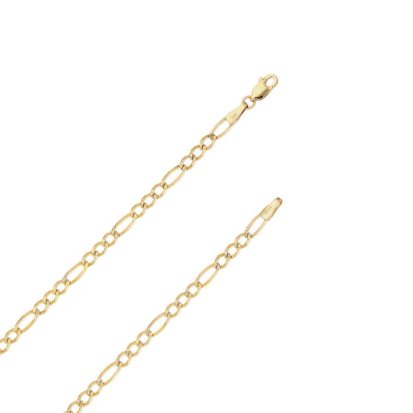 Collar de tres eslabones por uno platinado en oro amarillo 14 kilates.