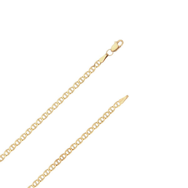Collar eslabón nudo marino y dije diseño especial con circonias motivo sirena en oro amarillo 14 kilates.