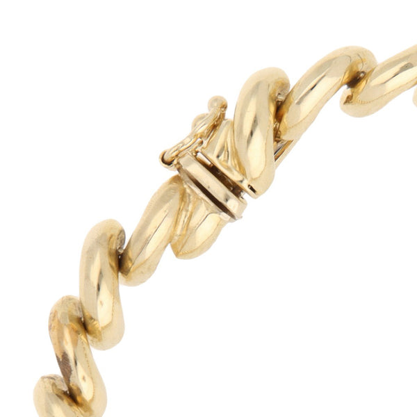 Pulsera eslabón articulado en oro amarillo 14 kilates.
