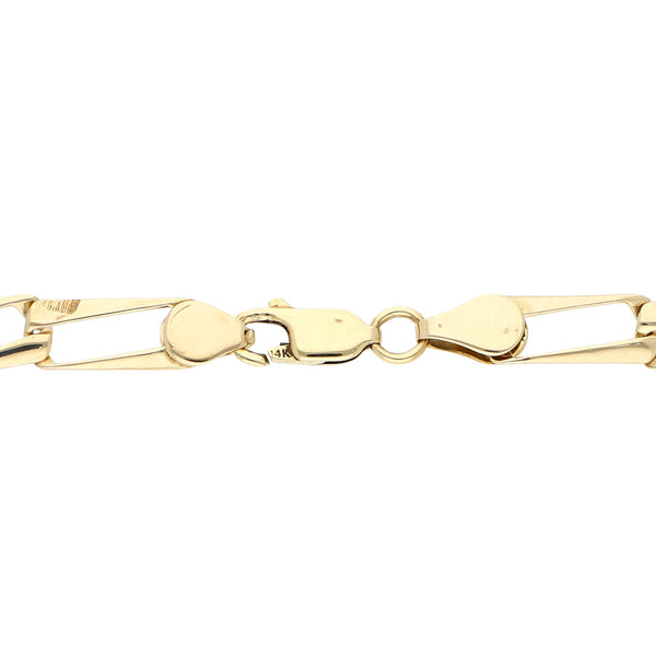 Pulsera eslabón laminado en oro amarillo 14 kilates.