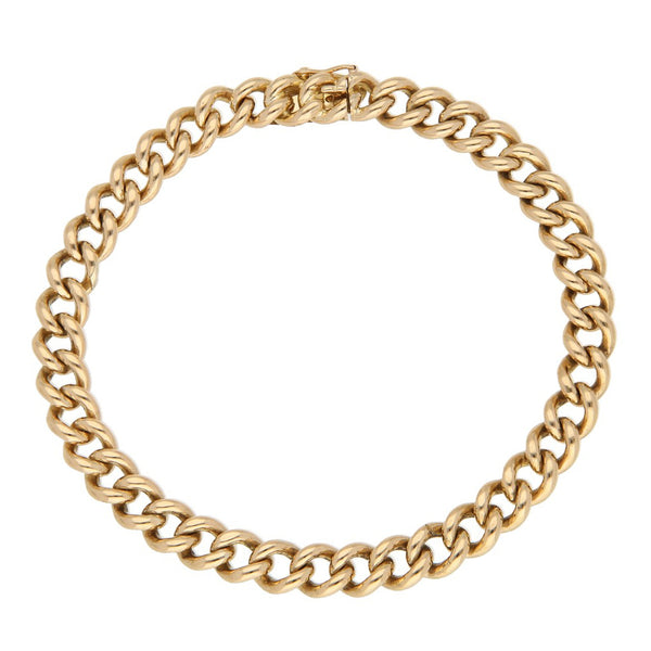 Pulsera eslabón encontrado en oro amarillo 18 kilates.