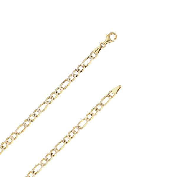 Collar de tres eslabones por uno platinados en oro amarillo 14 kilates.