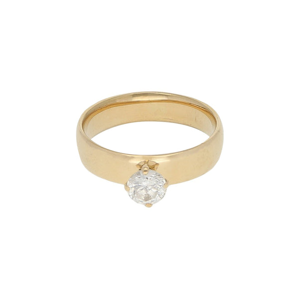 Anillo de compromiso con sintético en oro amarillo 14 kilates.