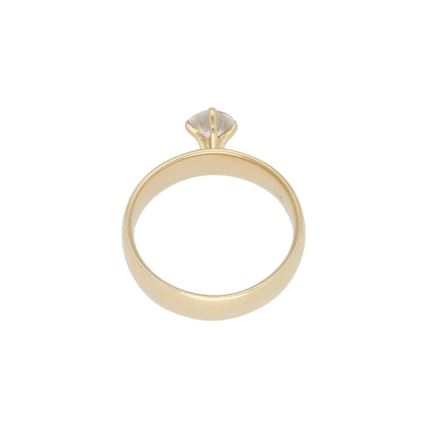 Anillo de compromiso con sintético en oro amarillo 14 kilates.