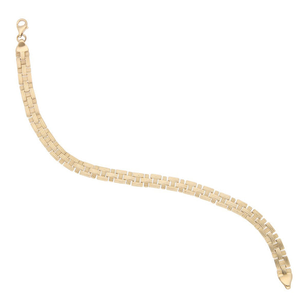 Pulsera eslabón articulado en oro amarillo 14 kilates.
