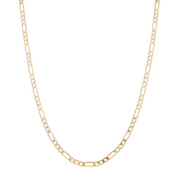 Collar de tres eslabones por uno en oro amarillo 14 kilates.