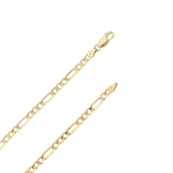 Collar de tres eslabones por uno en oro amarillo 14 kilates.