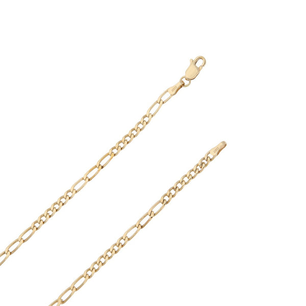 Collar de seis eslabones por tres y dije troquelado motivo águila en oro tres tonos 14 kilates.