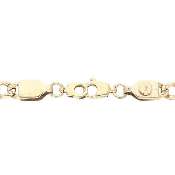 Pulsera de tres eslabones por uno en oro amarillo 14 kilates.
