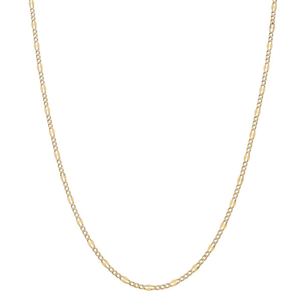 Collar de tres eslabones por uno platinados en oro amarillo 14 kilates.