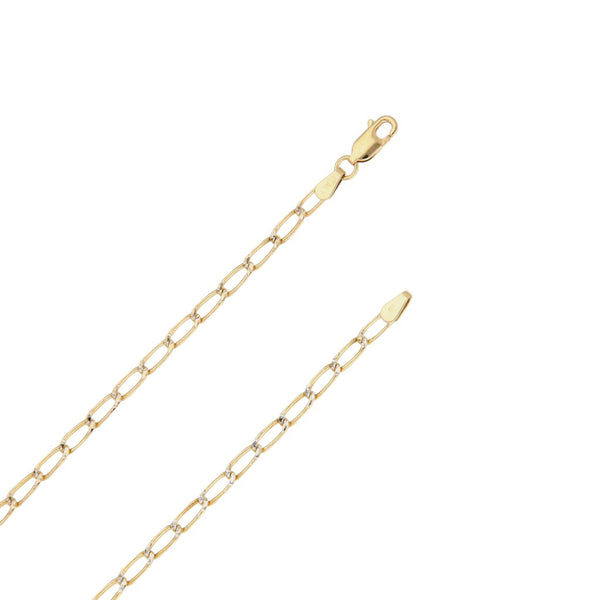 Collar eslabón encontrado platinado en oro amarillo 14 kilates.