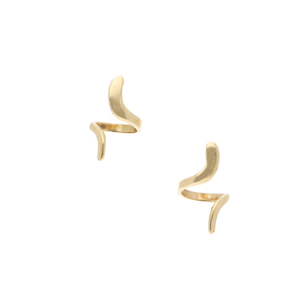 Broqueles estilizados con diamantes en oro amarillo 14 kilates.