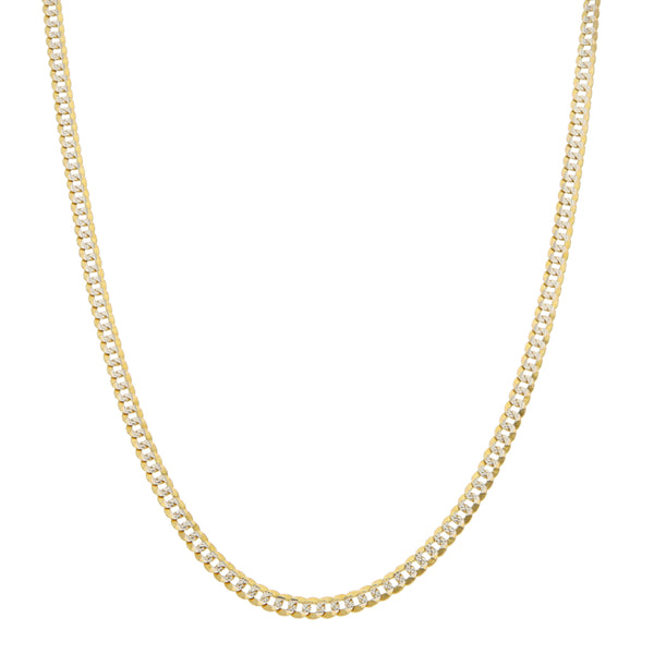 Collar eslabón encontrado platinado en oro amarillo 14 kilates.