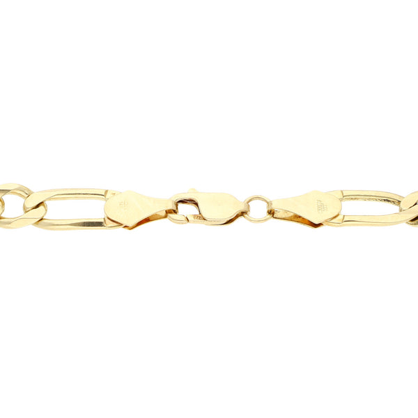 Pulsera de tres eslabones por uno en oro amarillo 14 kilates.