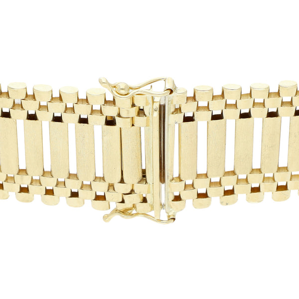 Pulsera eslabón articulado en oro amarillo 14 kilates.