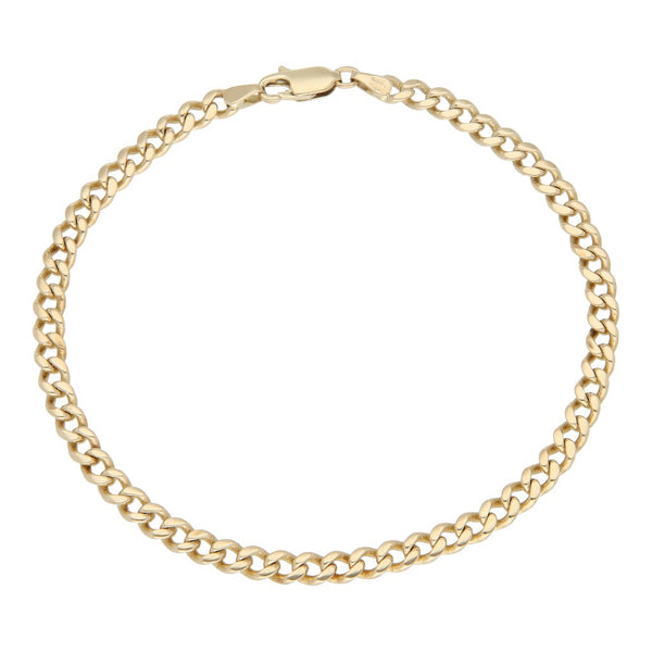 Pulsera eslabón barbado en oro amarillo 14 kilates.