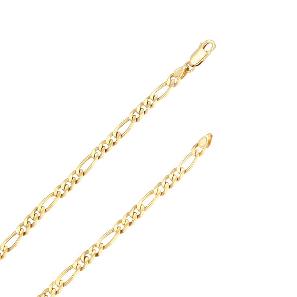 Collar de tres eslabones por uno en oro amarillo 14 kilates.