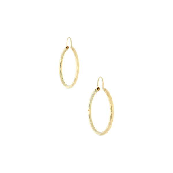 Arracadas facetadas en oro amarillo 14 kilates