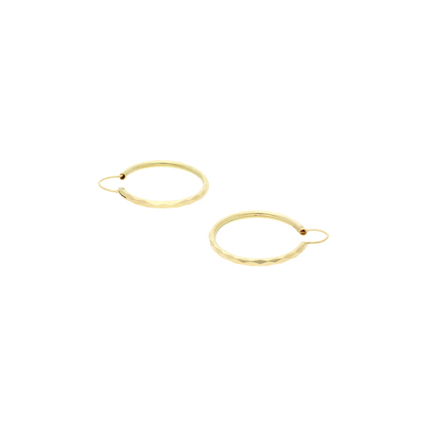 Arracadas facetadas en oro amarillo 14 kilates
