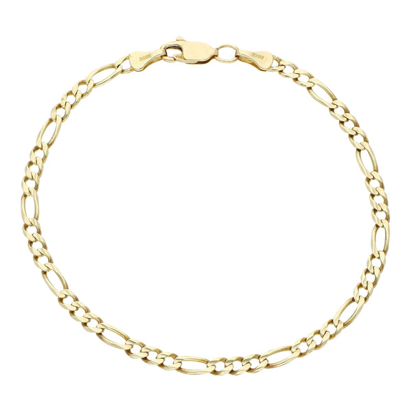 Pulsera de tres eslabones por uno en oro amarillo 14 kilates.