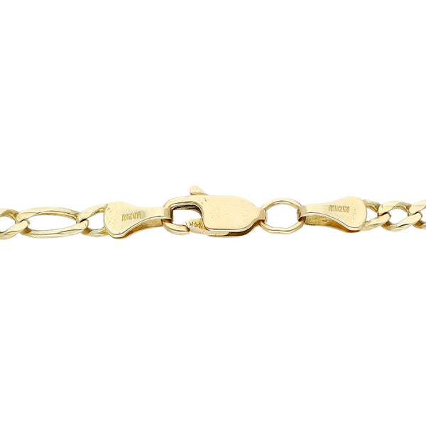Pulsera de tres eslabones por uno en oro amarillo 14 kilates.
