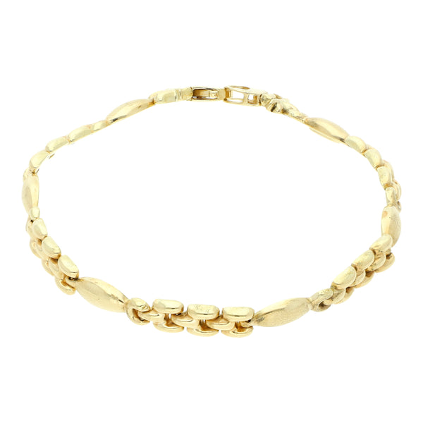 Pulsera eslabón articulado en oro amarillo 14 kilates.