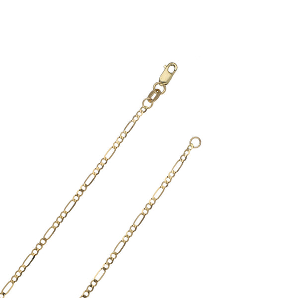 Collar de tres eslabones por uno y dije diseño especial con sintéticos motivo delfín en oro amarillo 14 kilates.