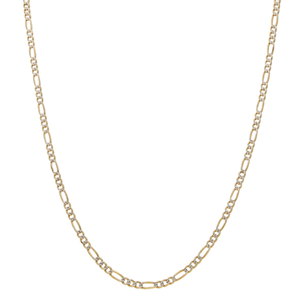 Collar de tres eslabones por uno platinado en oro amarillo 14 kilates.