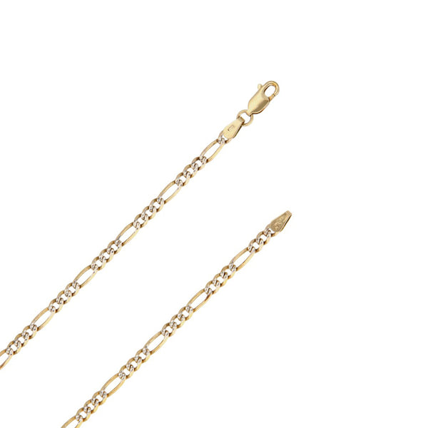 Collar de tres eslabones por uno platinado en oro amarillo 14 kilates.