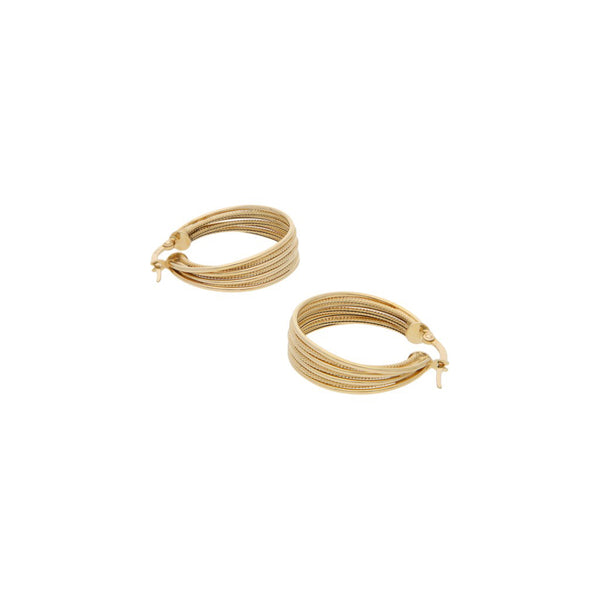 Arracadas huecas en oro amarillo 14 kilates.