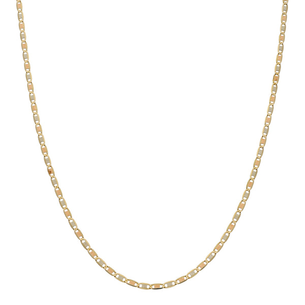 Collar eslabón nudo marino en oro tres tonos 14 kilates.