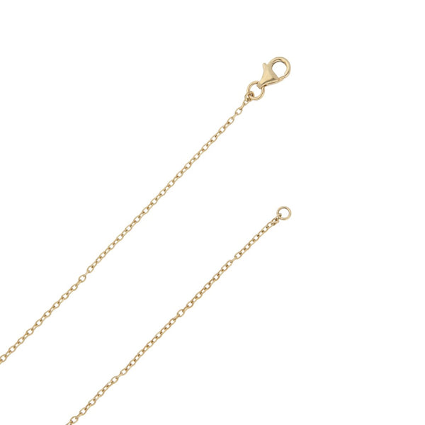 Gargantilla eslabón cruzado con dije diseño especial motivo flor y circonias en oro amarillo 14 kilates.