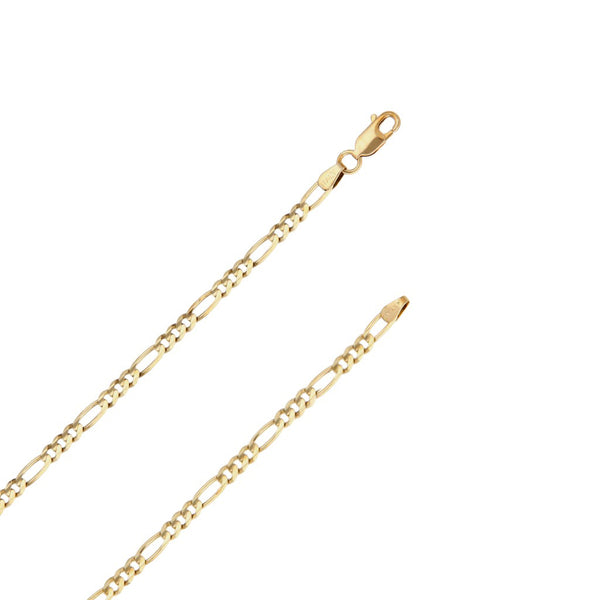 Collar de tres eslabones por uno y crucifijo en oro tres tonos 14 kilates.