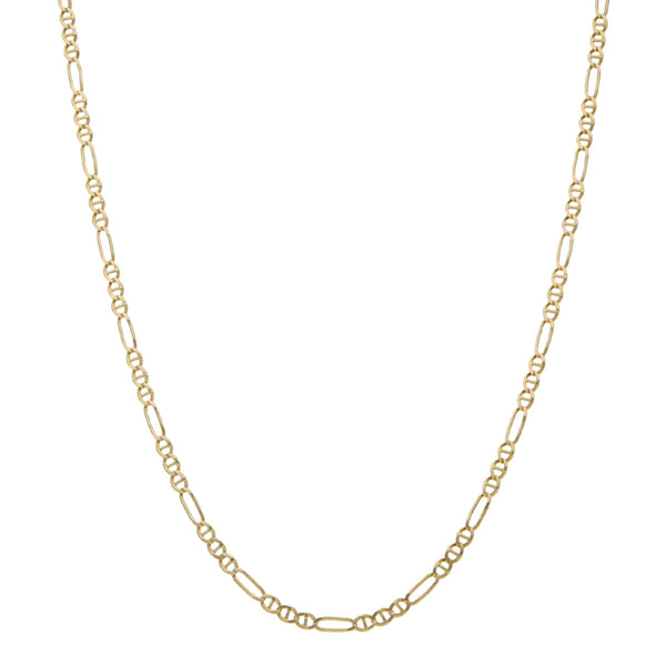 Collar eslabón combinado en oro amarillo 14 kilates.
