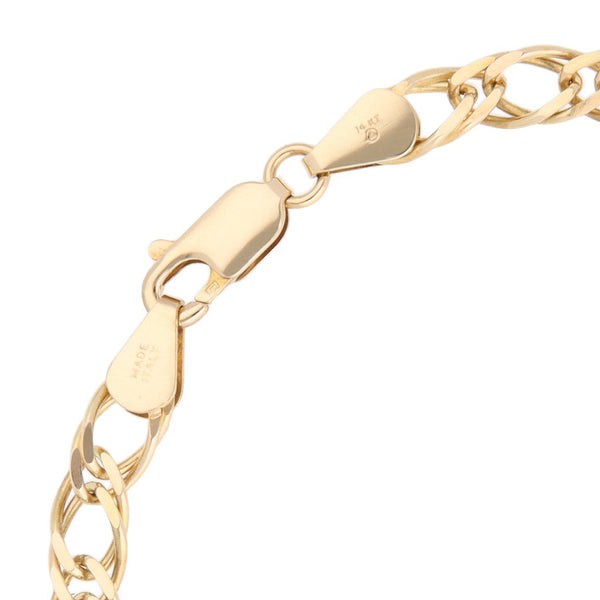 Pulsera eslabón encontrado doble en oro amarillo 14 kilates.