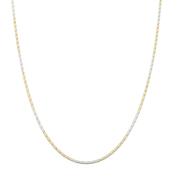 Collar eslabón nudo marino en oro dos tonos 14 kilates.