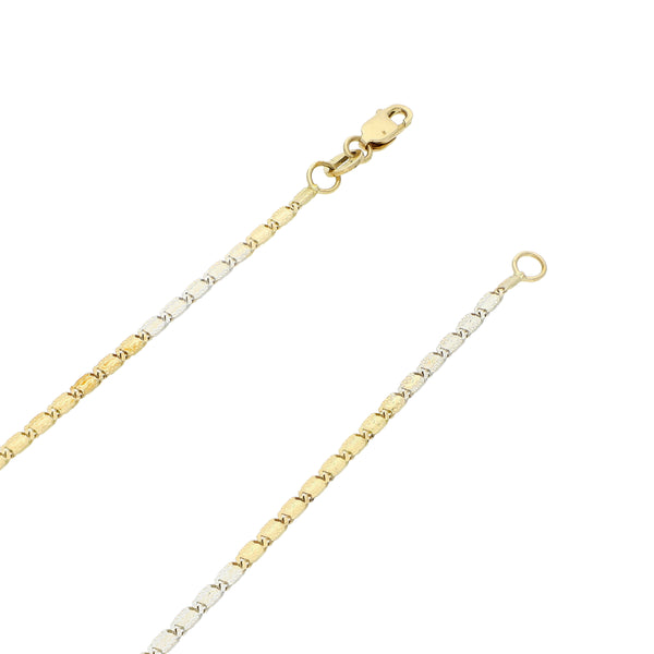 Collar eslabón nudo marino en oro dos tonos 14 kilates.