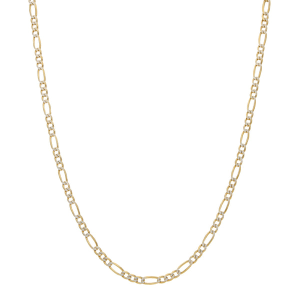Collar de tres eslabones por uno platinado en oro amarillo 14 kilates.